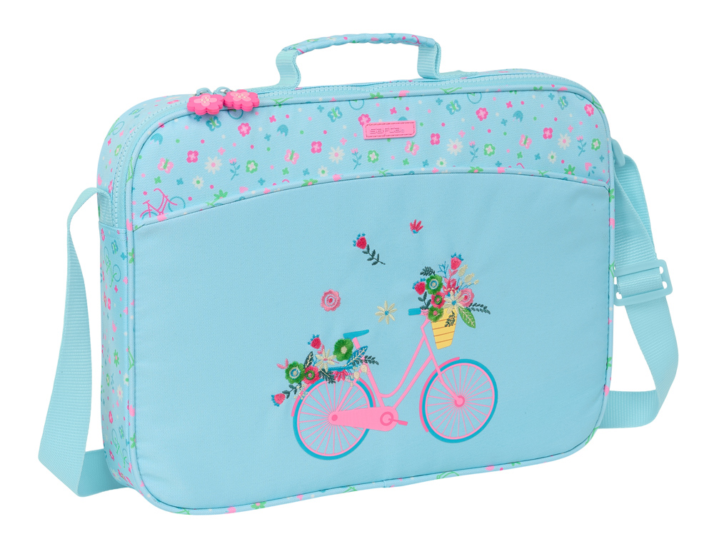 CARTERA EXTRAESCOLAR SAFTA RESISTENTE RECICLADA BICICLETA 280X380X60 MM