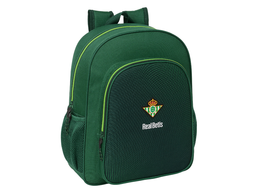 MOCHILA SAFTA JUNIOR ADAPTABLE A CARRO RESISTENTE AL AGUA REAL BETIS BALOMPIE 380X320X120 MM