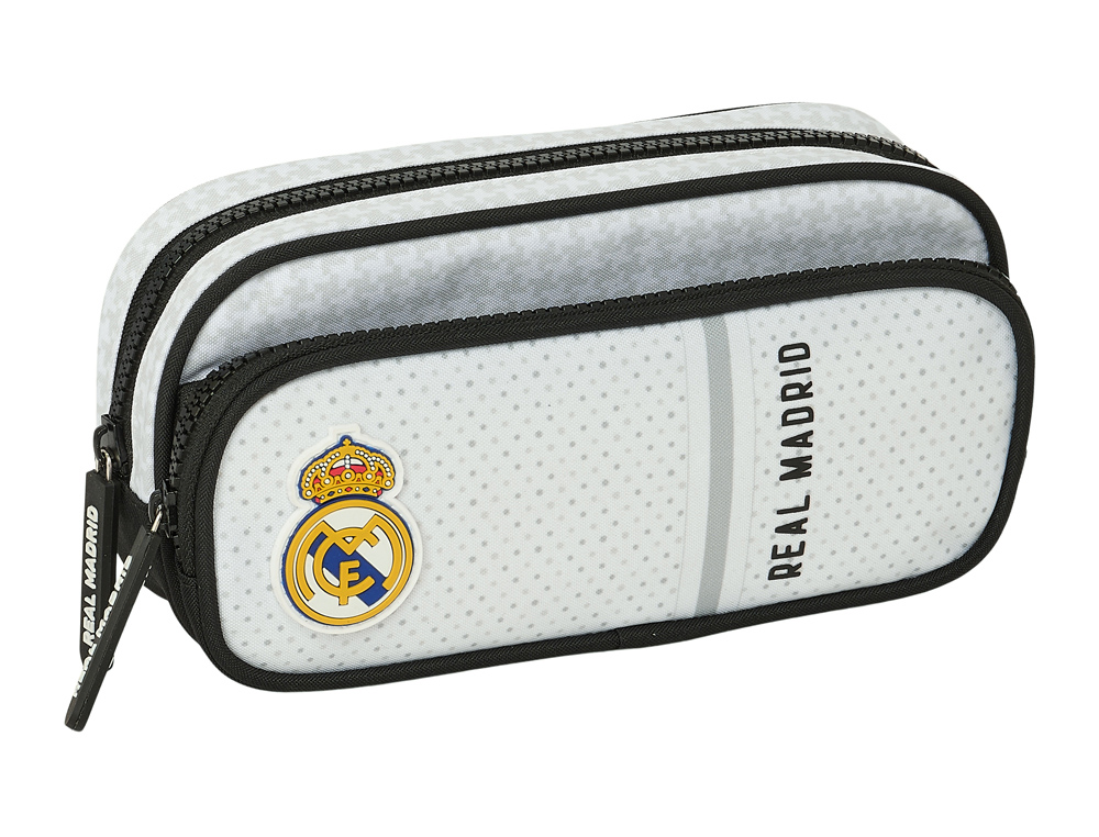 BOLSO ESCOLAR PORTATODO SAFTA CON BOLSILLO REAL MADRID 1 EQUIPACION 24/25 105X210X60 MM
