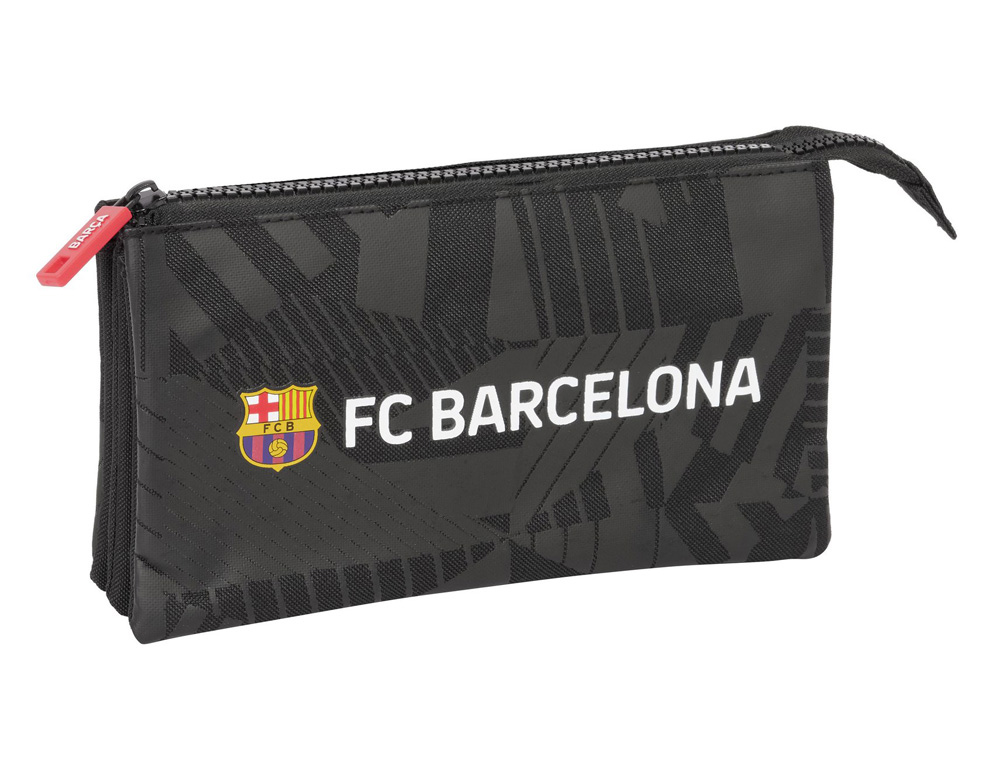 BOLSO ESCOLAR PORTATODO SAFTA TRIPLE F.C. BARCELONA BLACK 30X220X120 MM