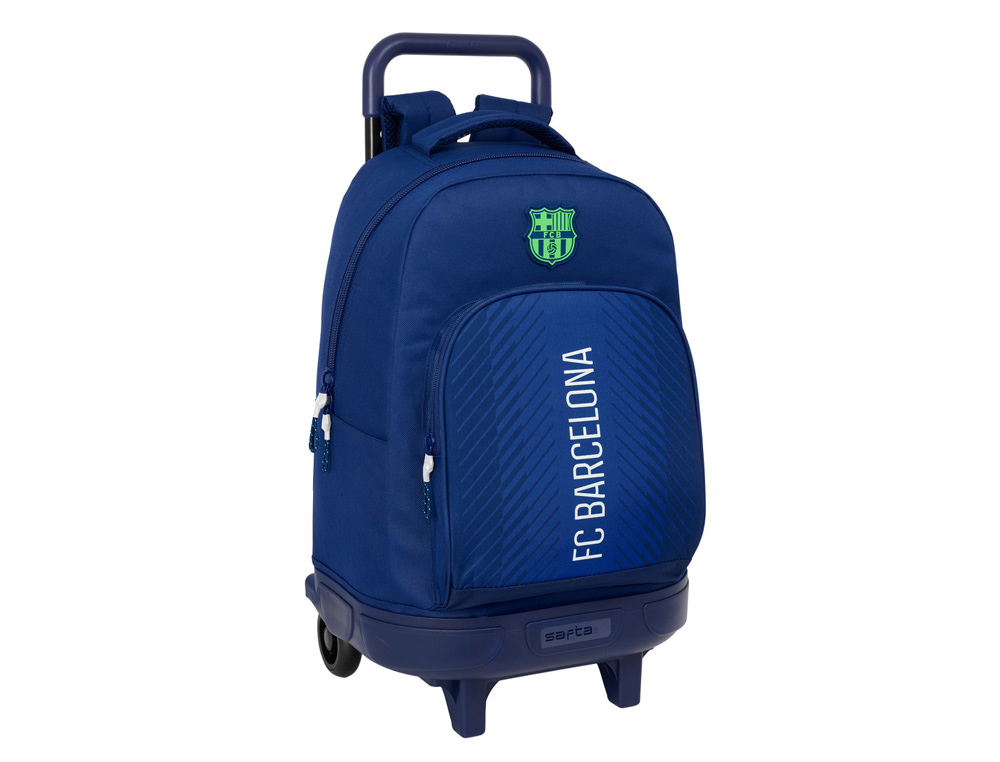 MOCHILA SAFTA GRANDE CON RUEDAS COMPACT EXTRAIBLE F.C. BARCELONA NAVY BLUE 450X330X220 MM