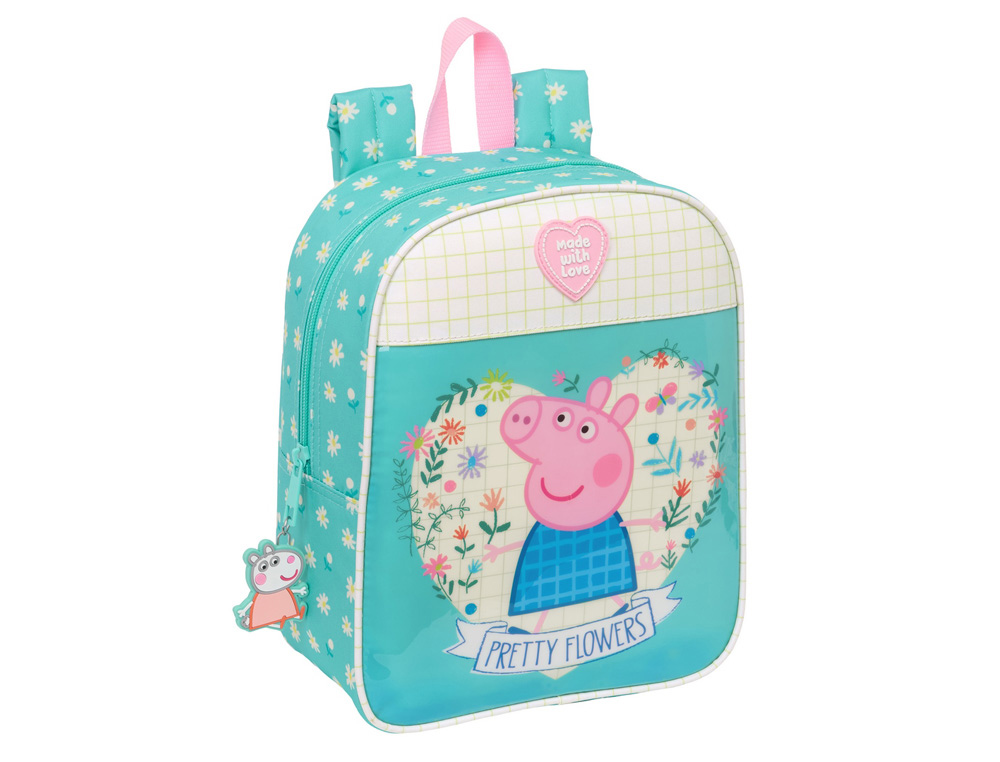 MOCHILA SAFTA GUARDERIA ADAPTABLE A CARRO PEPPA PIG PRETTY FLOWERS 270X220X100 MM