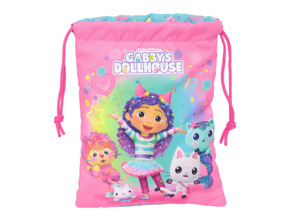 SAQUITO MERIENDA SAFTA GABBY S DOLLHOUSE CONFETTI 250X200 MM