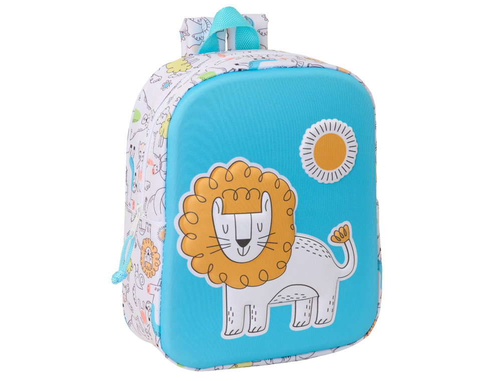MOCHILA SAFTA GUARDERIA 3D LION 270X220X100 MM