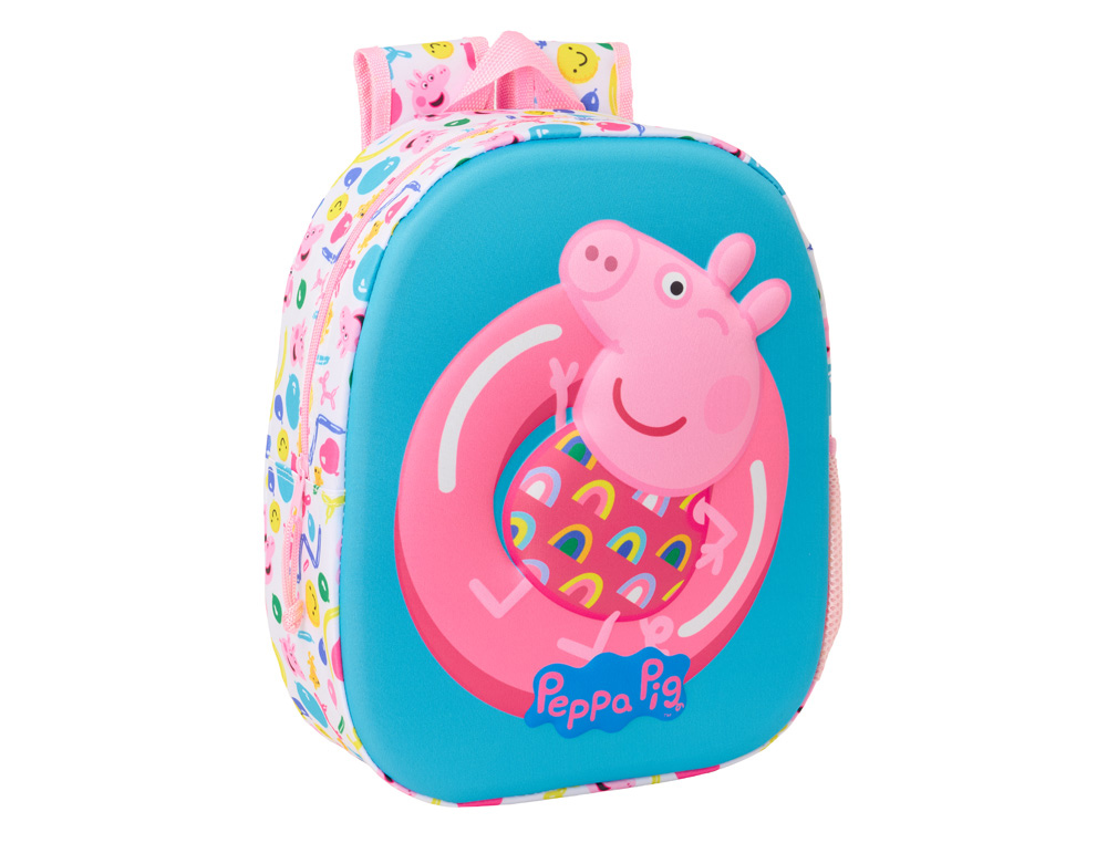 MOCHILA SAFTA 3D PEPPA PIG 330X270X100 MM