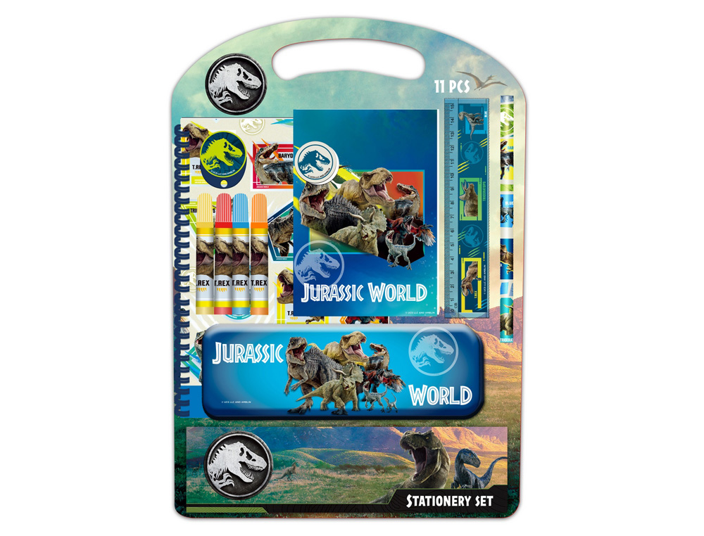 SET ESCRITURA SAFTA JURASSIC WORLD 375X270X30 MM