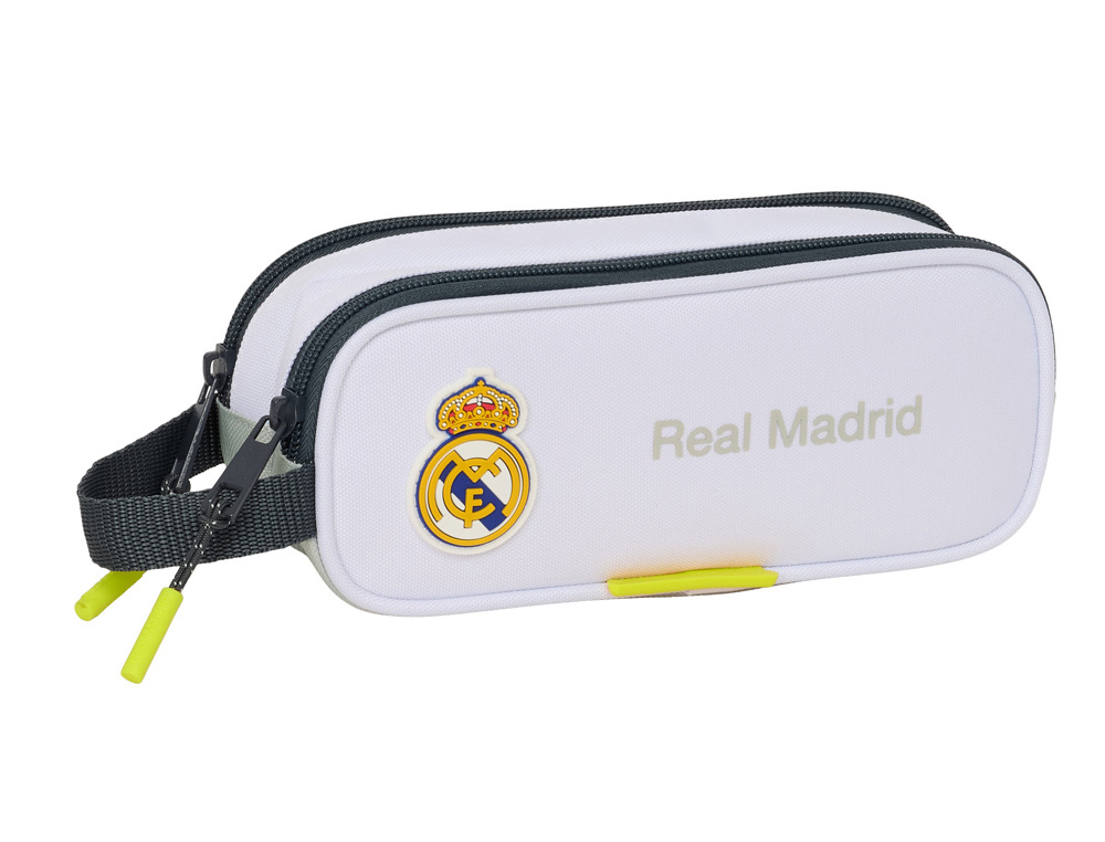 BOLSO ESCOLAR PORTATODO SAFTA DOBLE REAL MADRID 1 EQUIPACION 25/26 80X210X60 MM