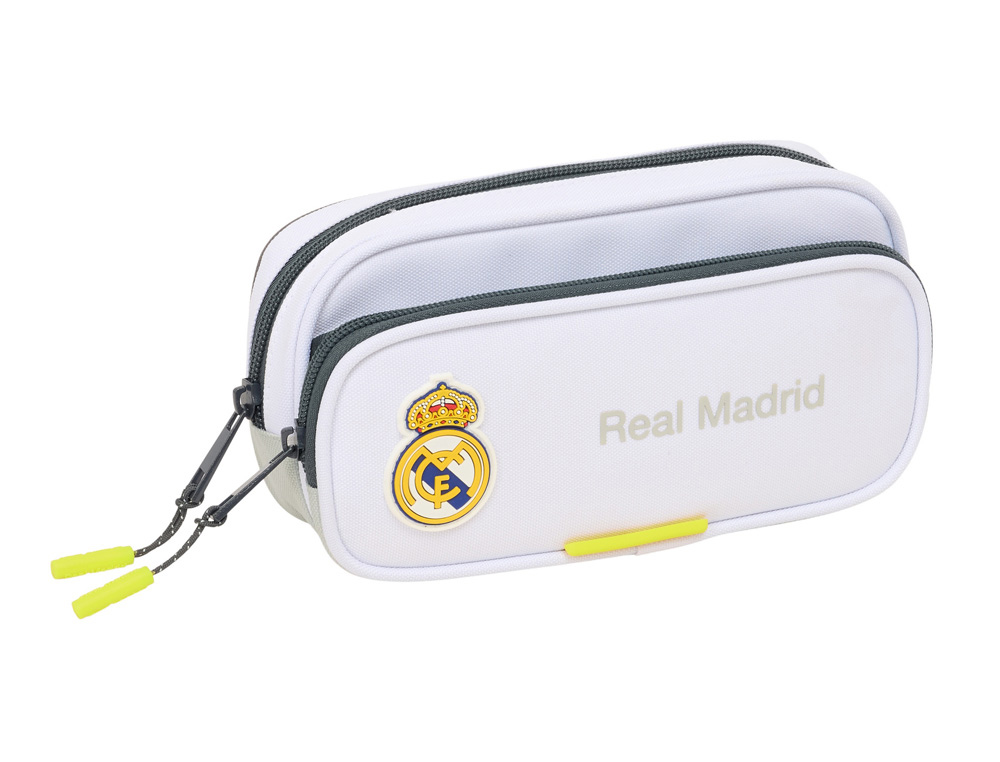 BOLSO ESCOLAR PORTATODO SAFTA CON BOLSILLO REAL MADRID 1 EQUIPACION 25/26 105X210X60 MM