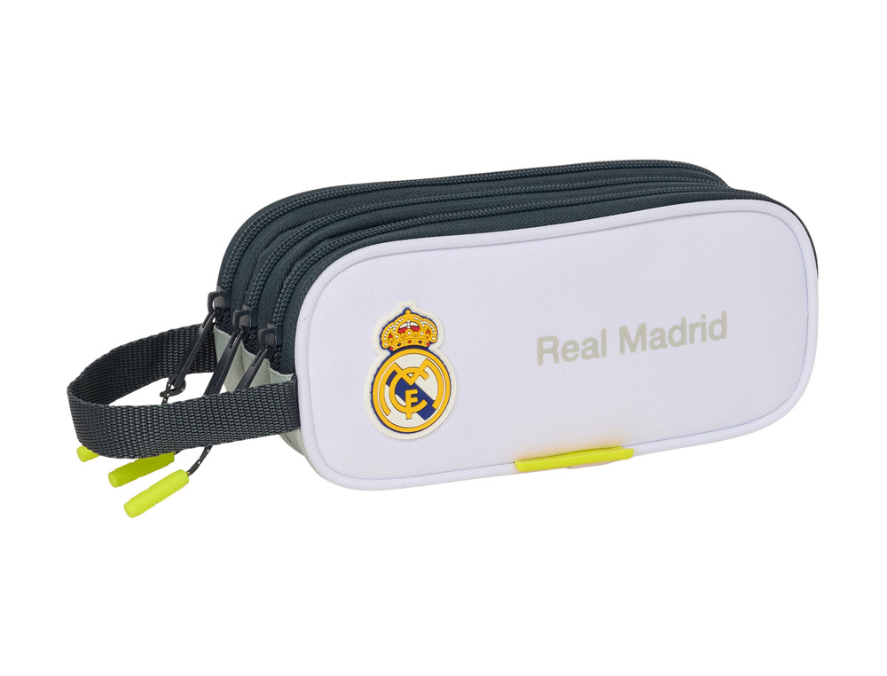 BOLSO ESCOLAR PORTATODO SAFTA TRIPLE REAL MADRID 1 EQUIPACION 25/26 85X210X70 MM