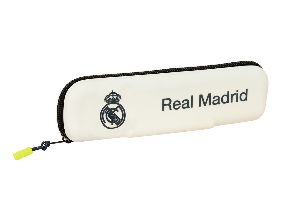 BOLSO ESCOLAR PORTATODO SAFTA ESTRECHO SILICONA REAL MADRID 1 EQUIPACION 25/26 55X200X20 MM