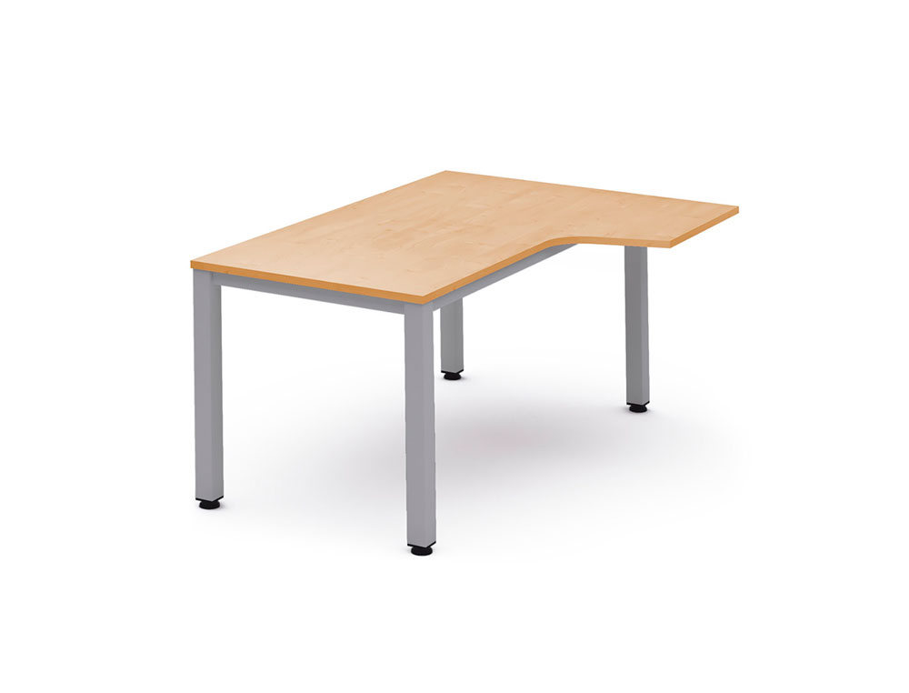 MESA OFICINA ROCADA SERIE EXECUTIVE FORMA EN L DERECHA 180X120 CM ACABADO AD01 ALUMINIO/HAYA
