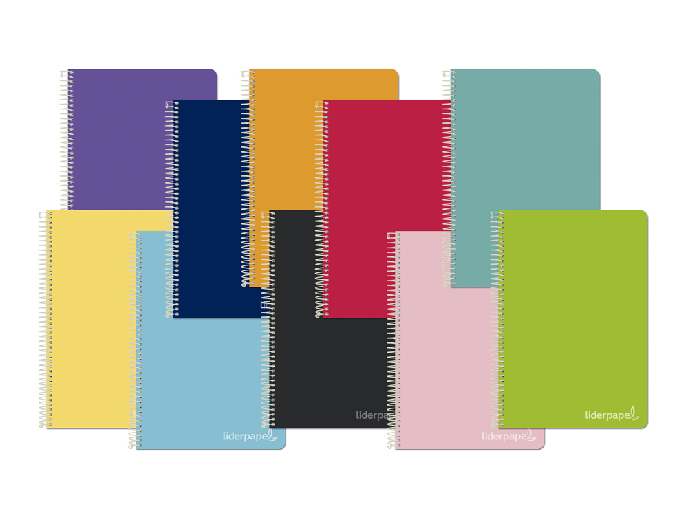 CUADERNO ESPIRAL LIDERPAPEL CUARTO WITTY TAPA DURA 80H 75GR PAUTA ANCHA 3,5MM CON MARGEN COLORES SURTIDOS