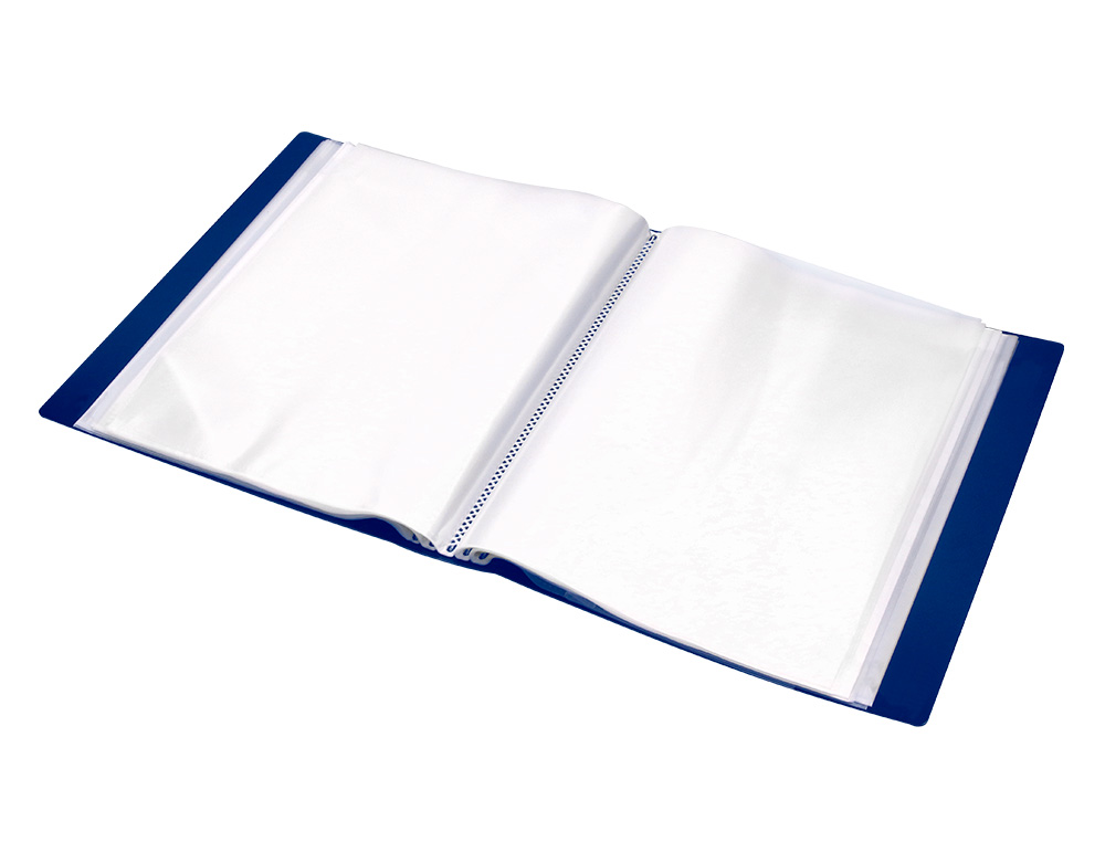 CARPETA LIDERPAPEL PERSONALIZA 40 FUNDAS CANGURO POLIPROPILENO DIN A4 AZUL TRANSLUCIDO PORTADA Y LOMO