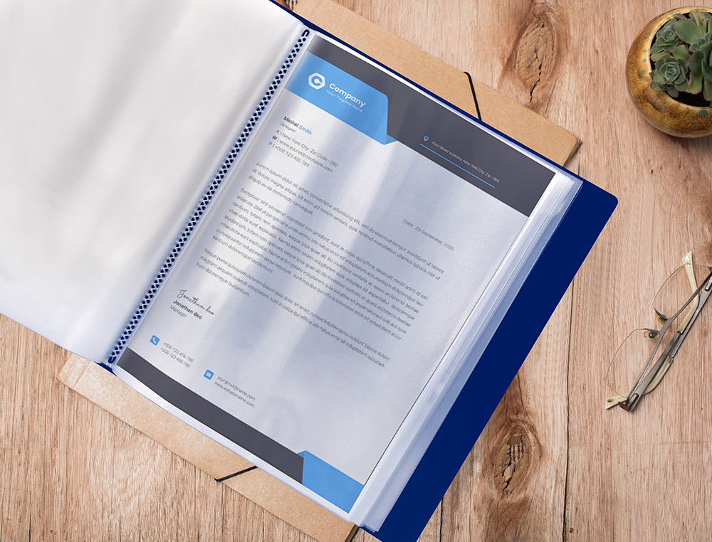 CARPETA LIDERPAPEL PERSONALIZA 40 FUNDAS CANGURO POLIPROPILENO DIN A4 AZUL TRANSLUCIDO PORTADA Y LOMO