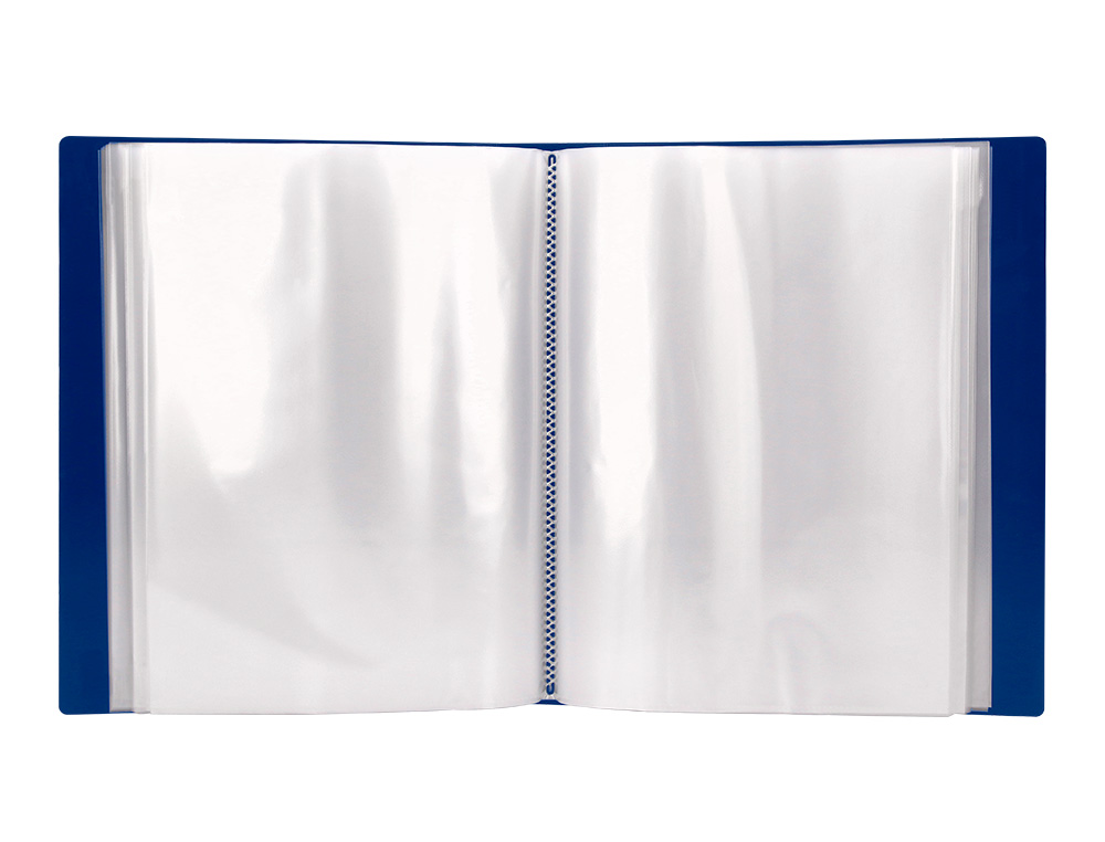 CARPETA LIDERPAPEL PERSONALIZA 40 FUNDAS CANGURO POLIPROPILENO DIN A4 AZUL TRANSLUCIDO PORTADA Y LOMO