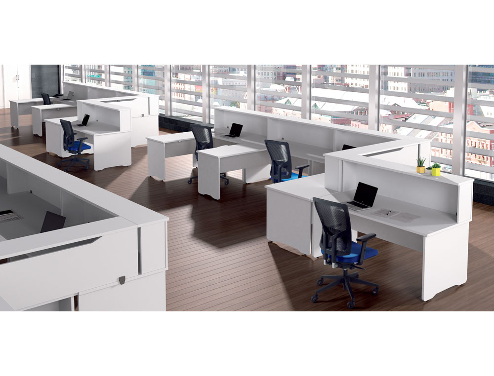 MOSTRADOR DE ALTILLO ROCADA VALIDO PARA MESAS WORK METAL EXECUTIVE 120X30X40 CM ACABADO AW04 BLANCO/BLANCO