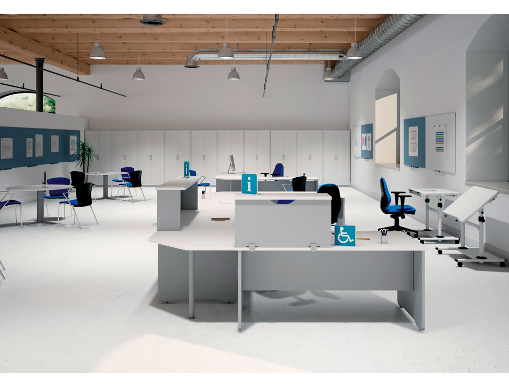 MOSTRADOR DE ALTILLO ROCADA VALIDO PARA MESAS WORK METAL EXECUTIVE 120X30X40 CM ACABADO AW04 BLANCO/BLANCO
