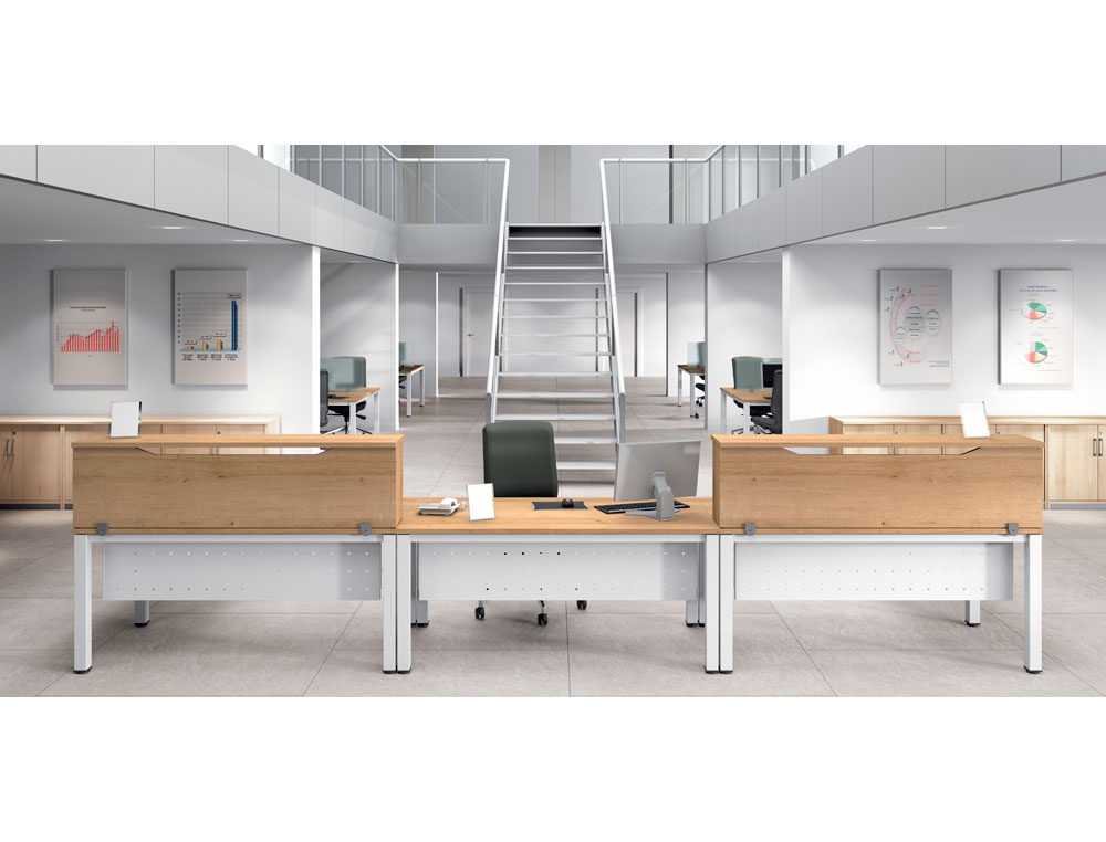 MOSTRADOR DE ALTILLO ROCADA VALIDO PARA MESAS WORK METAL EXECUTIVE 120X30X40 CM ACABADO AW04 BLANCO/BLANCO