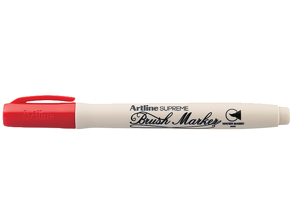 ROTULADOR ARTLINE SUPREME BRUSH PINTURA BASE DE AGUA PUNTA TIPO PINCEL TRAZO VARIABLE ROJO