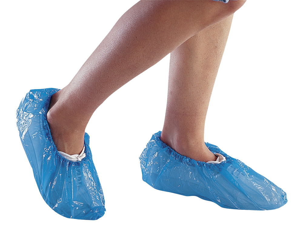 CUBRE CALZADO DELTA PLUS POLIETILENO AZUL TALLA UNICA CAJA DE 50 PARES