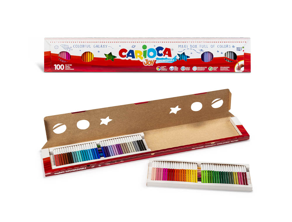 ROTULADOR CARIOCA JOY METRO CAJA DE 100 UNIDADES COLORES SURTIDOS