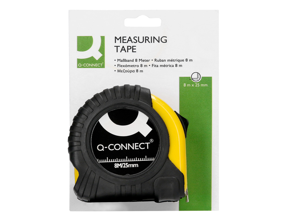 FLEXOMETRO Q-CONNECT CON FRENO MATERIAL ANTICHOQUE 25 MM DE ANCHO LONGITUD 8 MT