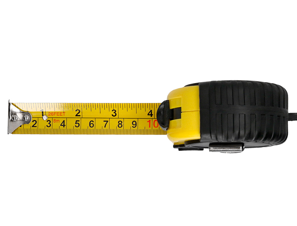 FLEXOMETRO Q-CONNECT CON FRENO MATERIAL ANTICHOQUE 25 MM DE ANCHO LONGITUD 8 MT