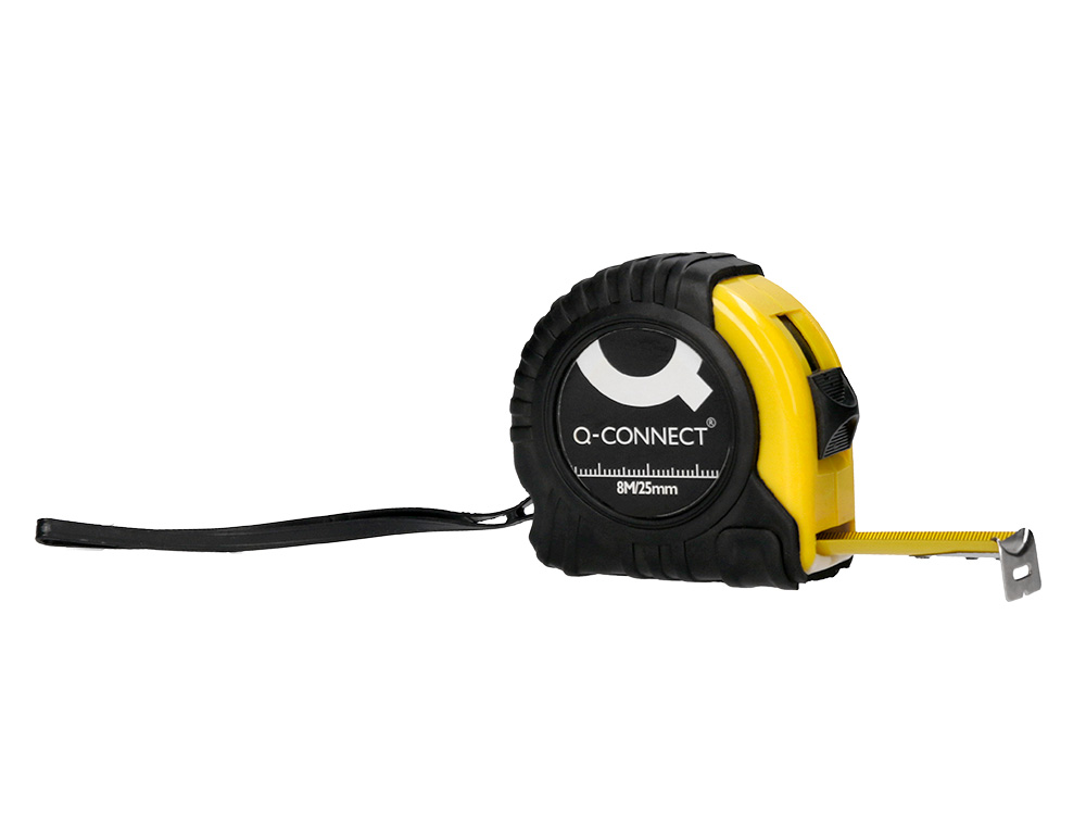 FLEXOMETRO Q-CONNECT CON FRENO MATERIAL ANTICHOQUE 25 MM DE ANCHO LONGITUD 8 MT