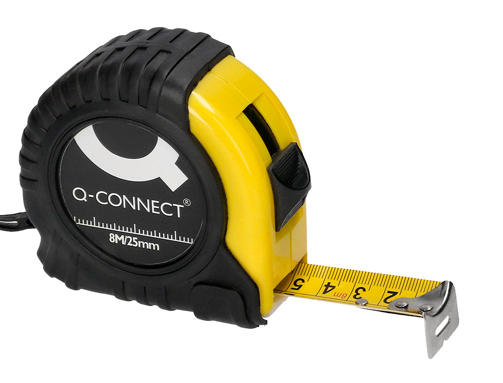 FLEXOMETRO Q-CONNECT CON FRENO MATERIAL ANTICHOQUE 25 MM DE ANCHO LONGITUD 8 MT