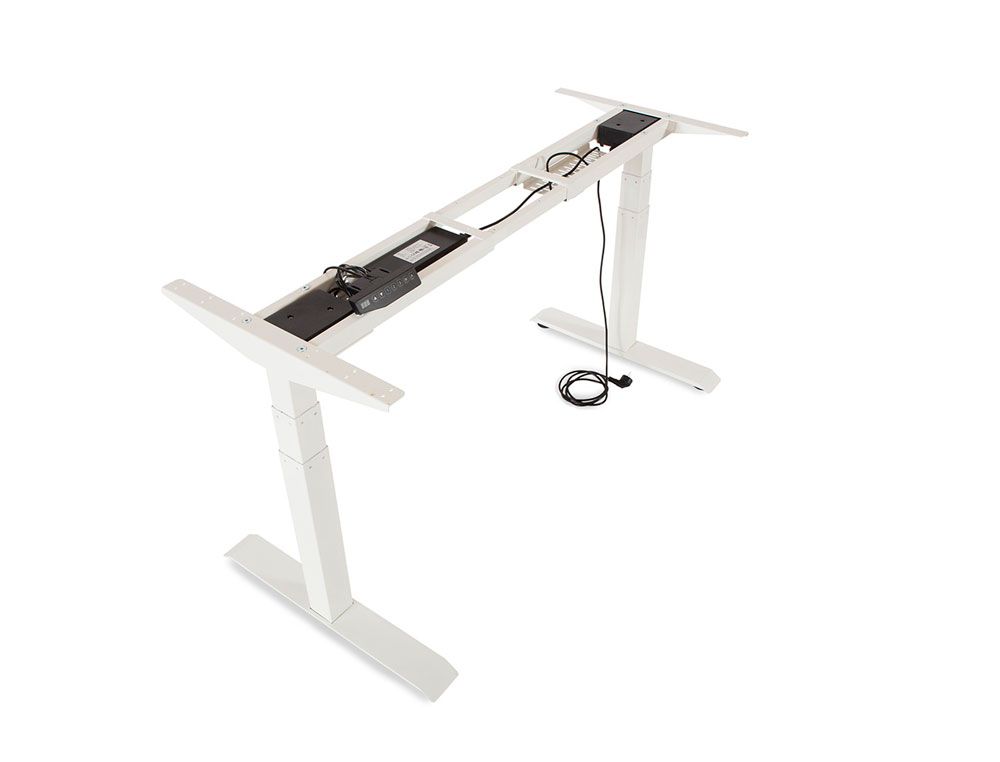 MESA ROCADA REGULABLE EN ALTURA ELECTRICAMENTE HASTA 129 CM ESTRUCTURA DE ACERO TABLERO 160 CM COLOR GRIS