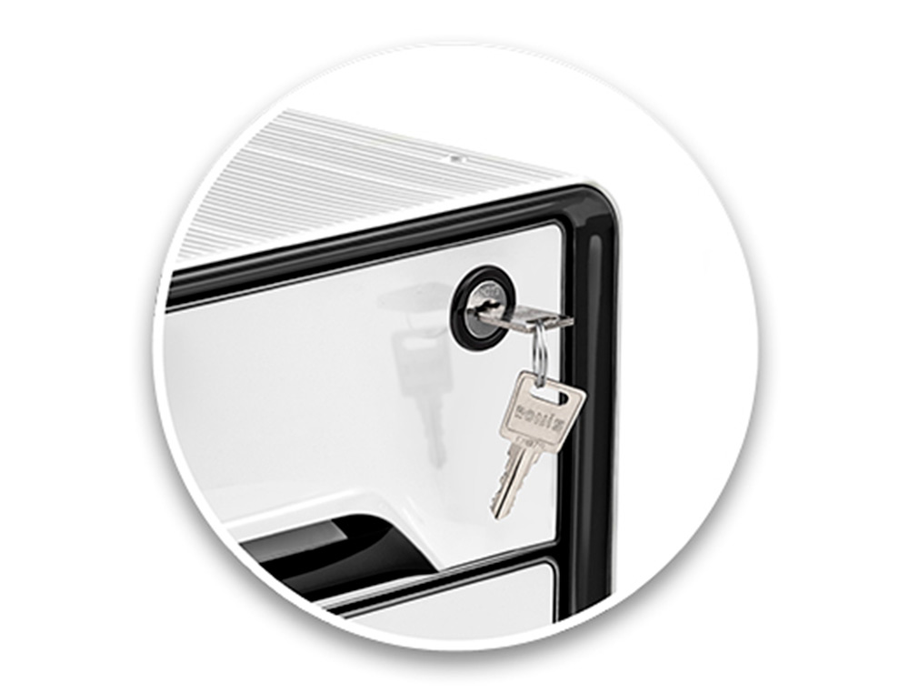 FICHERO CAJONES DE SOBREMESA CEP SMOOVE SECURE CON CERRADURA 4 CAJONES COLOR BLANCO/NEGRO 288X360X270 MM