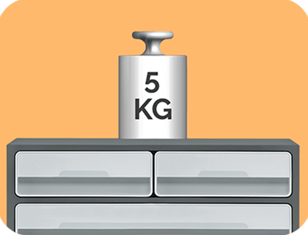 FICHERO CAJONES DE SOBREMESA CEP MOOV UP RECICLADO 80% 3 CAJONES COLOR GRIS 275X369X146 MM