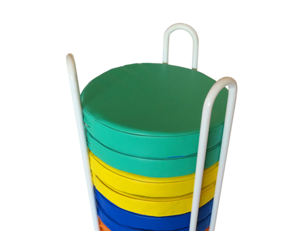 CARRO PORTACOJINES SUMO DIDACTIC + 12 PUFS COLORES SURTIDOS 35/40 CM DIAMETRO X 82 CM
