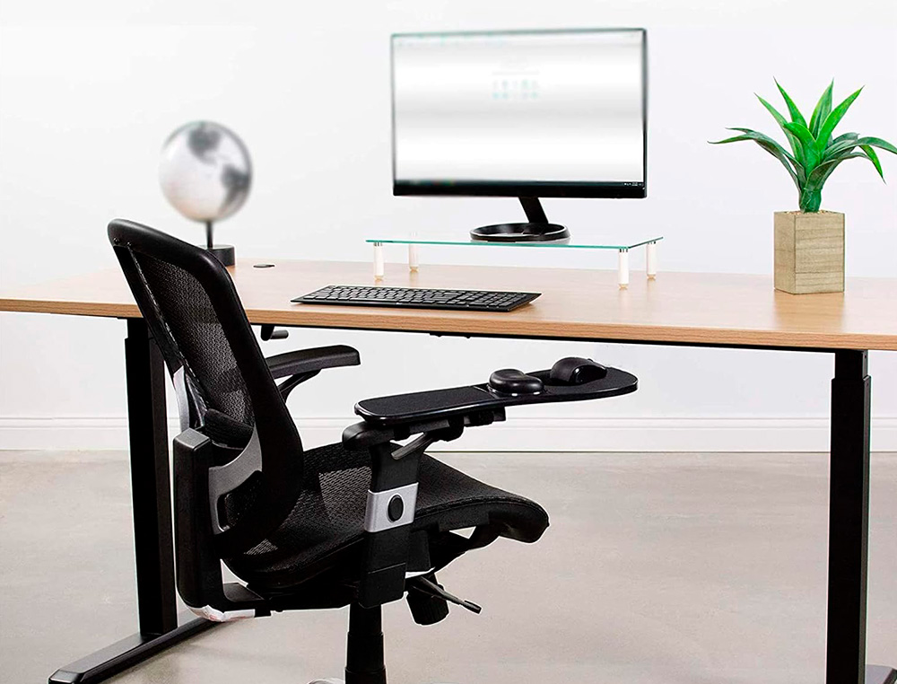 REPOSABRAZOS ERGONOMICO Q-CONNECT CON ALFOMBRILLA DE RATON Y APOYO DE MUECA COLOR NEGRO 220X140X480 MM