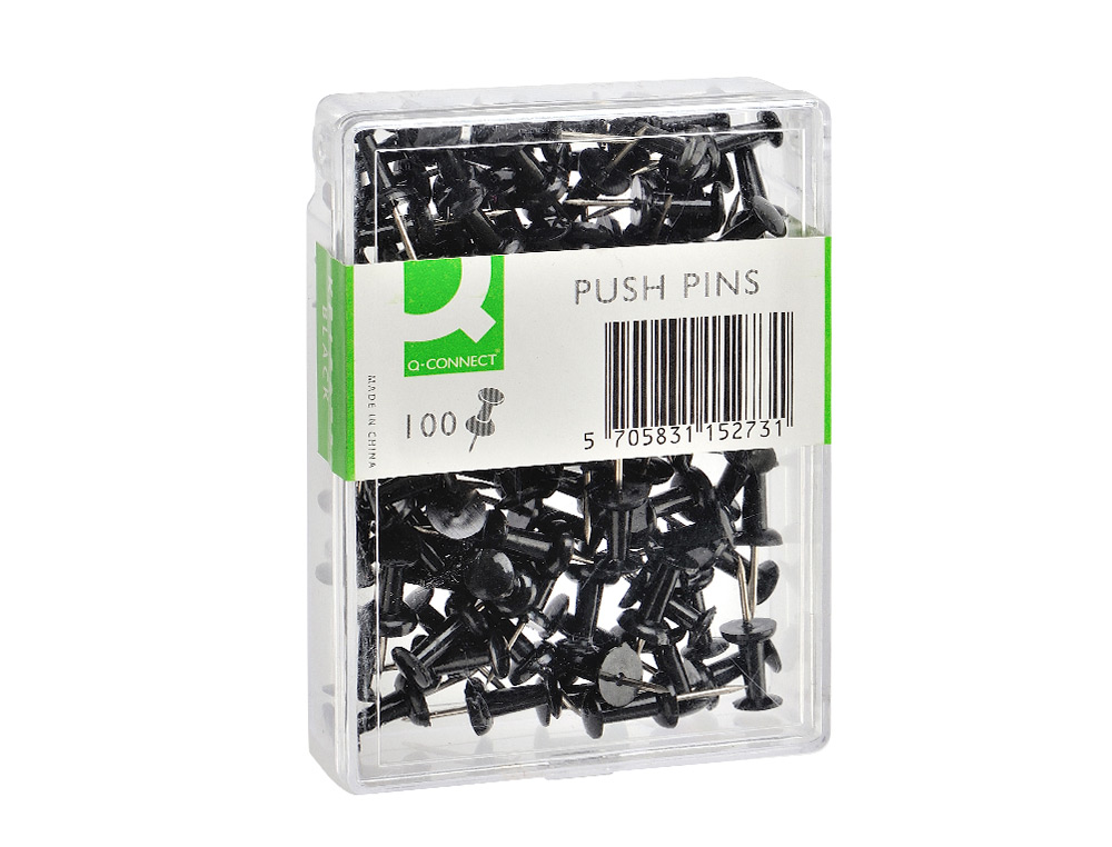 SEÑALIZADOR DE PLANOS Q-CONNECT NEGRO CAJA DE 100 UNIDADES