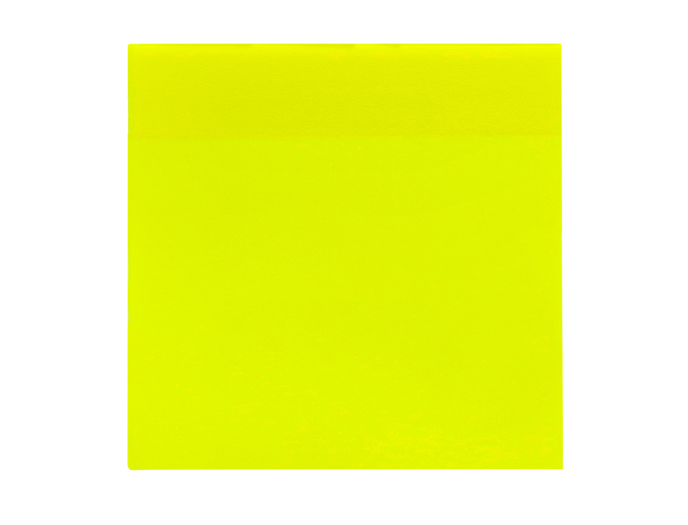 BLOC DE NOTAS ADHESIVAS QUITA Y PON Q-CONNECT 76X76 MM REMOVIBLE PLASTICO TRANSLUCIDO AMARILLO NEON CON 50 HOJAS