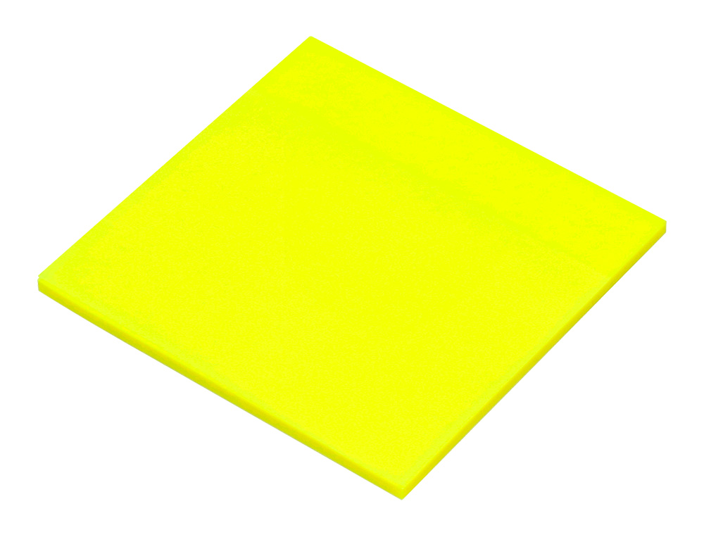 BLOC DE NOTAS ADHESIVAS QUITA Y PON Q-CONNECT 76X76 MM REMOVIBLE PLASTICO TRANSLUCIDO AMARILLO NEON CON 50 HOJAS
