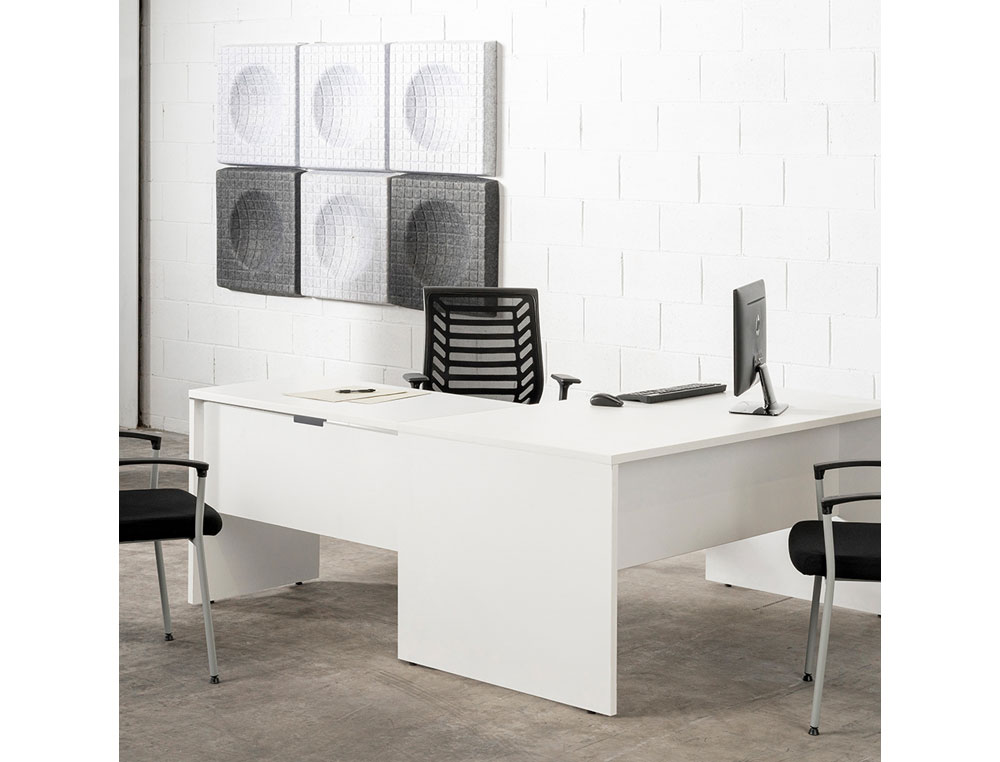 ALA PARA MESA ROCADA SERIE WORK 60X100 CM DERECHA O IZQUIERDA ACABADO AB02 ALUMINIO/GRIS