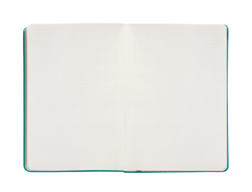 CUADERNO CON GOMILLA ANTARTIK NOTES TAPA DURA A4 HOJAS PUNTOS TURQUESA 100 HOJAS 80 GR FSC