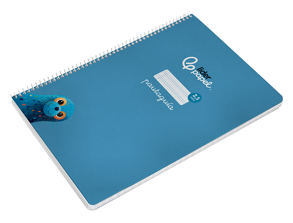 CUADERNO ESPIRAL LIDERPAPEL A4 PAUTAGUIA TAPA BLANDA 80H 75 GR CUADRO PAUTADO 2,5MM COLOR AZUL