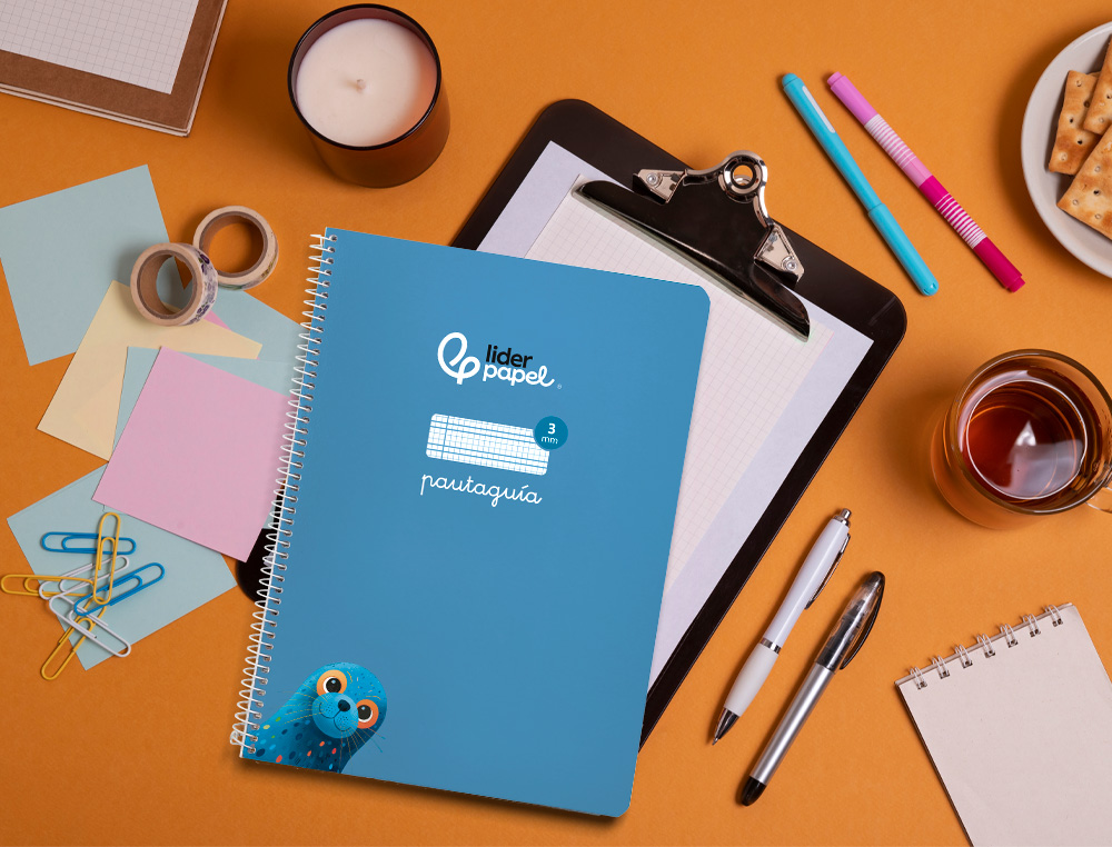 CUADERNO ESPIRAL LIDERPAPEL A4 PAUTAGUIA TAPA BLANDA 80H 75 GR CUADRO PAUTADO 3MM COLOR AZUL