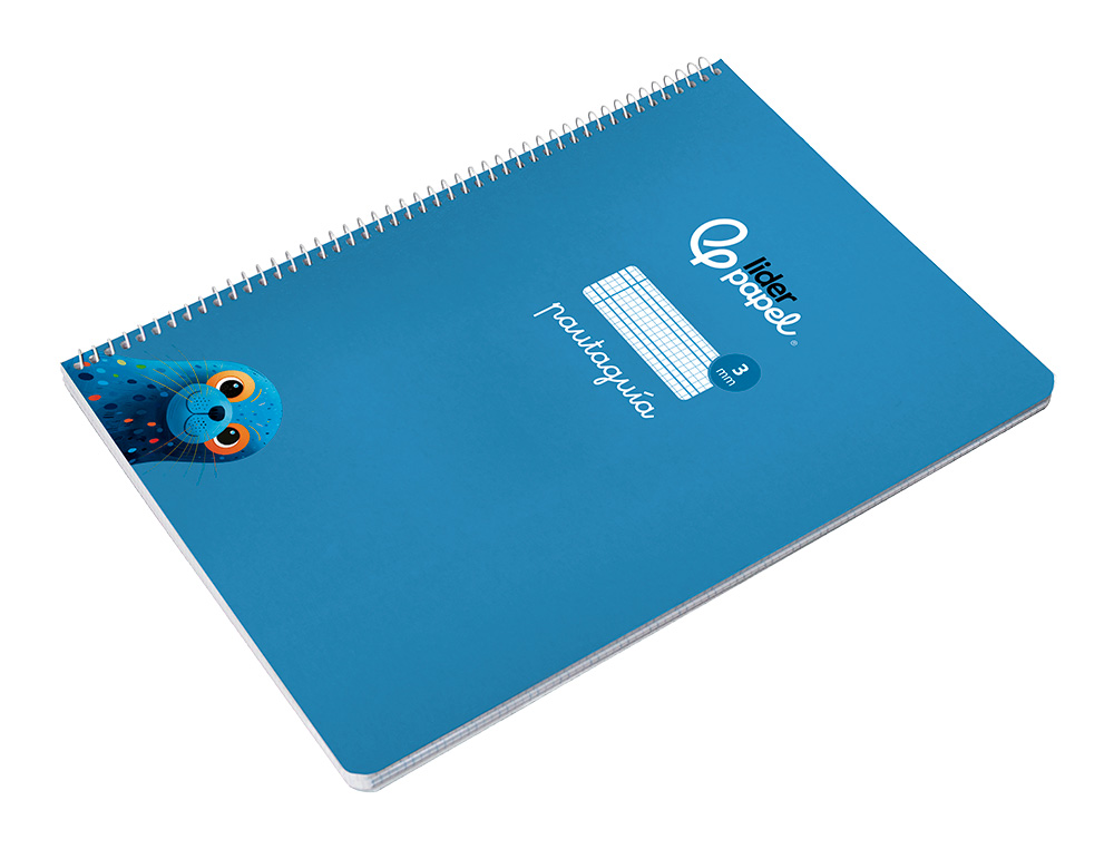 CUADERNO ESPIRAL LIDERPAPEL A4 PAUTAGUIA TAPA BLANDA 80H 75 GR CUADRO PAUTADO 3MM COLOR AZUL