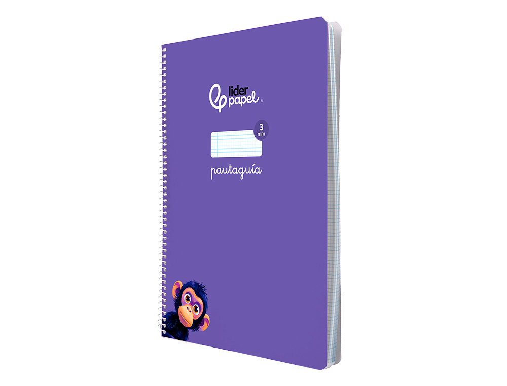 CUADERNO ESPIRAL LIDERPAPEL A4 PAUTAGUIA TAPA BLANDA 80H 75 GR CUADRO PAUTADO 3MM COLOR LILA