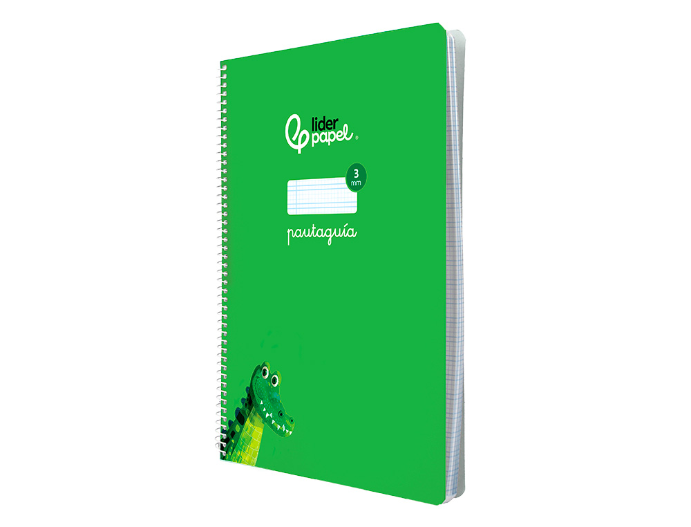 CUADERNO ESPIRAL LIDERPAPEL A4 PAUTAGUIA TAPA BLANDA 80H 75 GR CUADRO PAUTADO 3MM COLOR VERDE