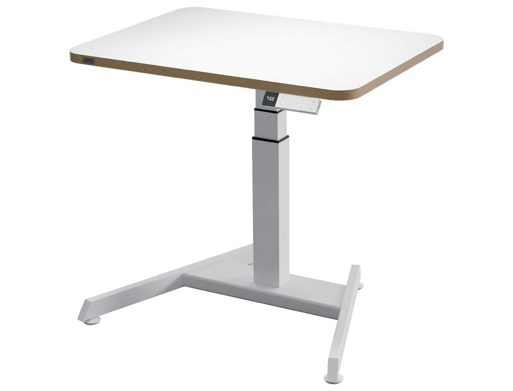 MESA LEITZ ERGO REGULABLE EN ALTURA ELECTRICAMENTE TABLERO 80X60 CM CON USB-C Y USB 5V COLOR BLANCO