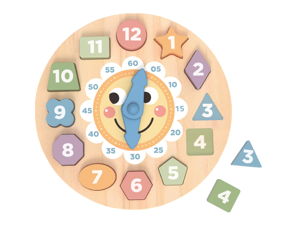 JUEGO INFANTIL IMAGINOVO MADERA RELOJ +3 AOS 13 PIEZAS 29X29X3,5CM