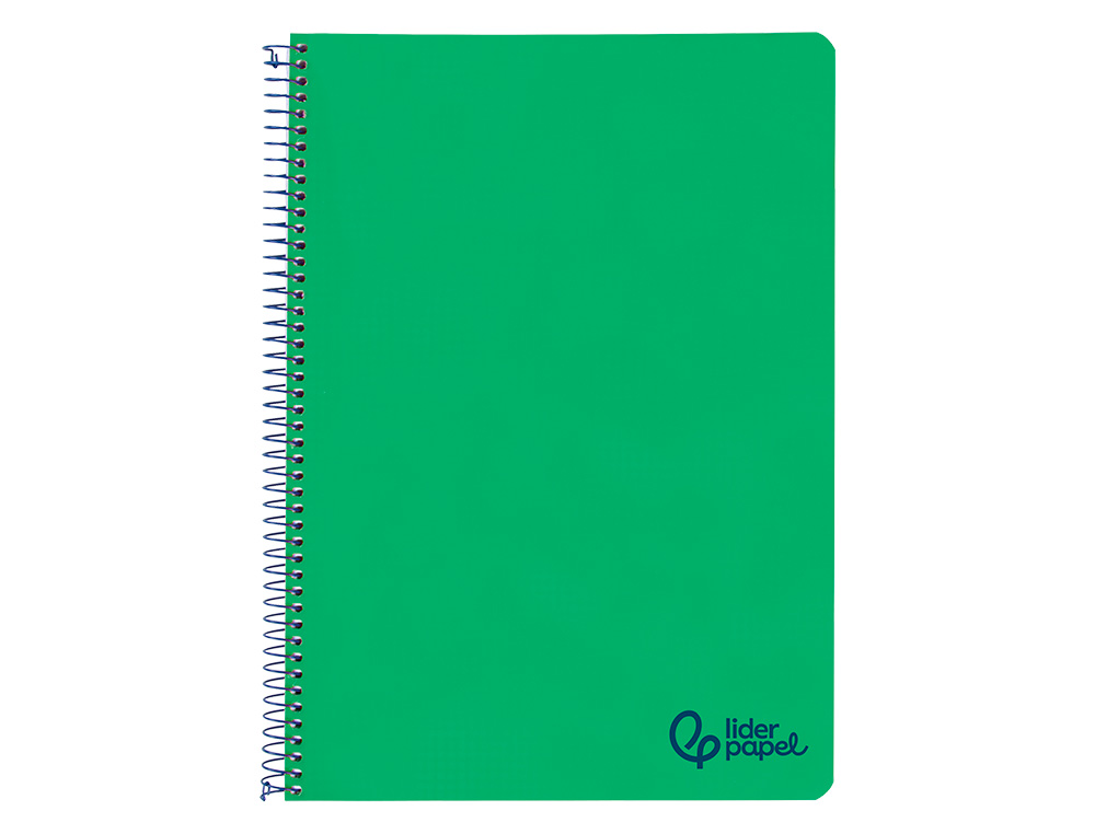 CUADERNO ESPIRAL LIDERPAPEL A4 WONDER TAPA PLASTICO 80H 90GR PAUTA ESTRECHA 2,5MM CON MARGEN COLOR VERDE OSCURO
