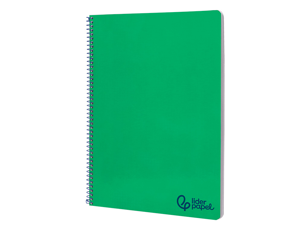 CUADERNO ESPIRAL LIDERPAPEL A4 WONDER TAPA PLASTICO 80H 90GR PAUTA ESTRECHA 2,5MM CON MARGEN COLOR VERDE OSCURO