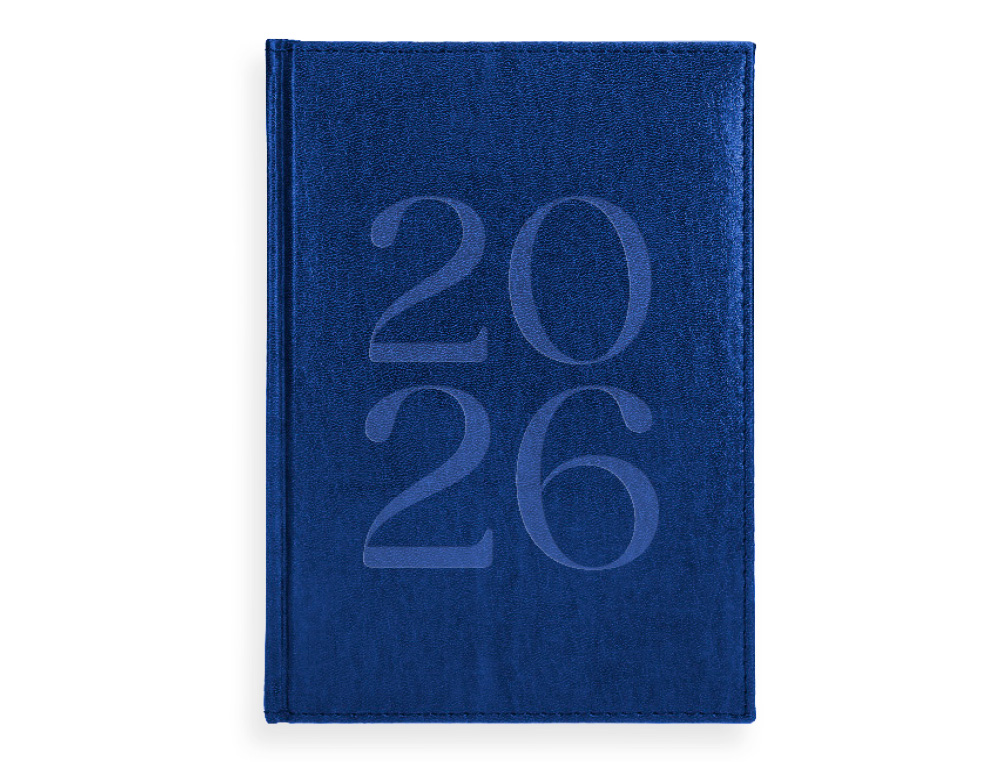 AGENDA ENCUADERNADA LIDERPAPEL CRETA 150X210 MM 2026 SEMANA VISTA AZUL PAPEL 70 GR FSC