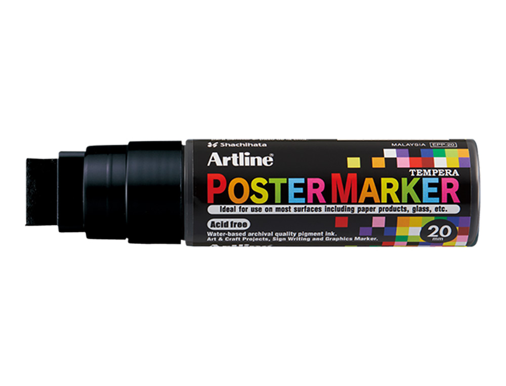 ROTULADOR ARTLINE POSTER MARKER EPP-20 PUNTA RECTANGULAR 20 MM COLOR NEGRO